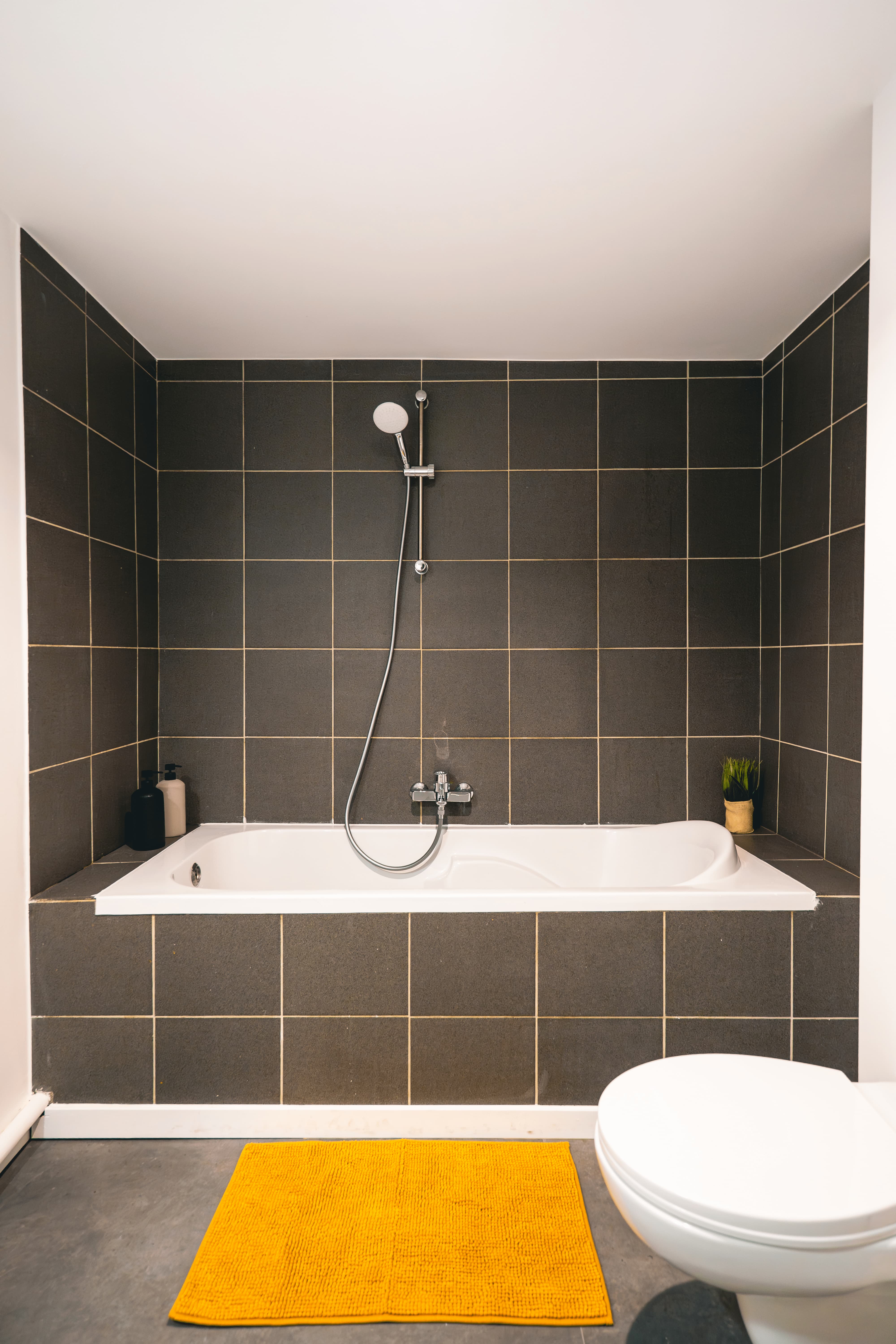 Espace baignoire et douche spacieux